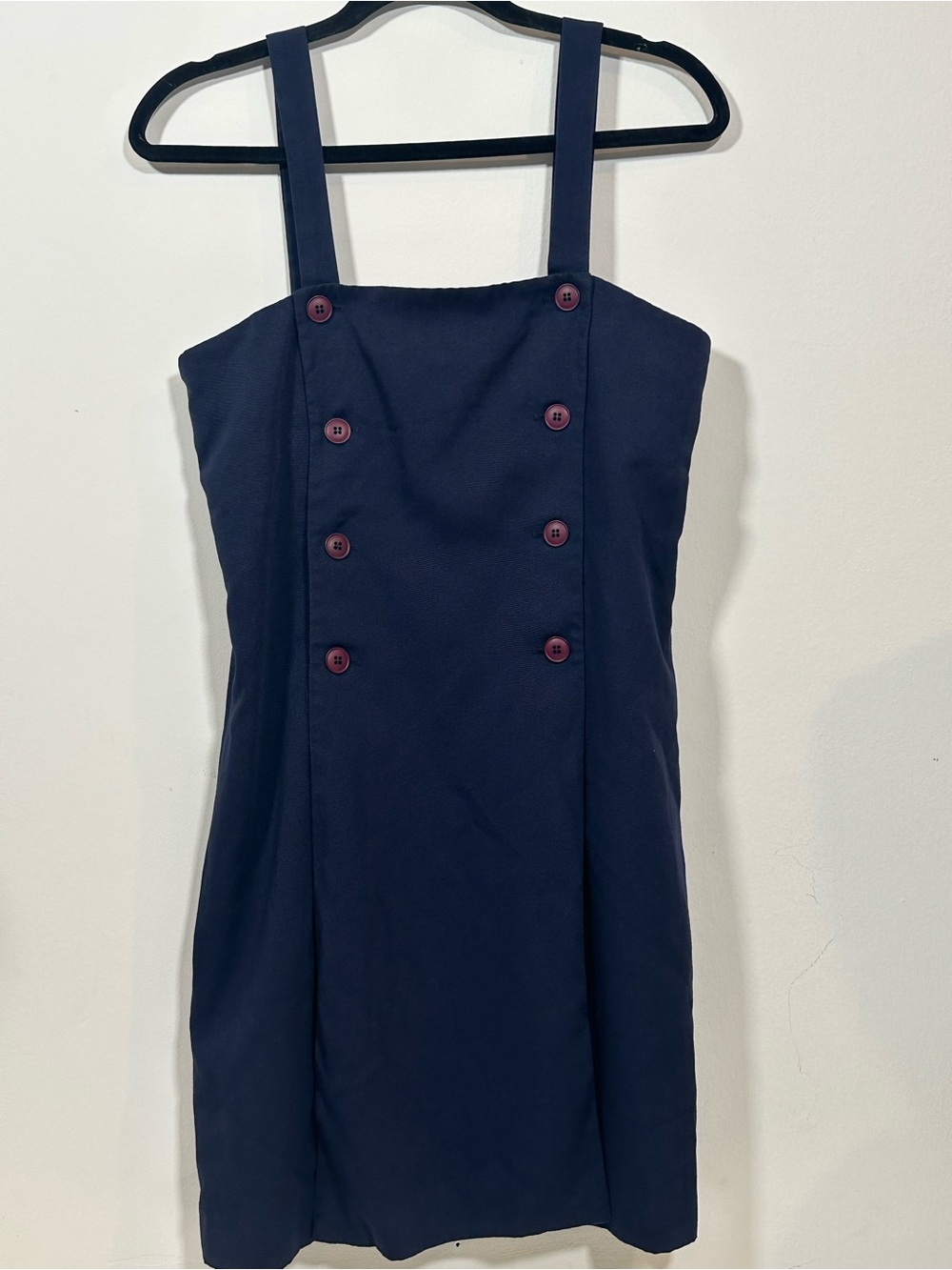 Anne Taylor Pinafore Dress Navy Mini Dress size 6